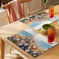thumbnail image 4 of Watercolor Flower Placemats Set of 8, Vintage Oil Painting Colorful Floral Ocean Ship Non-Slip Place Mats Washable Table Mats for Kitchen Dining Table Decorations Indoor/Outdoor, 4 of 9