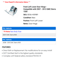 thumbnail image 2 of Front Left Lower Door Hinge - Compatible with 2007 - 2013 GMC Sierra 1500 2008 2009 2010 2011 2012, 2 of 2