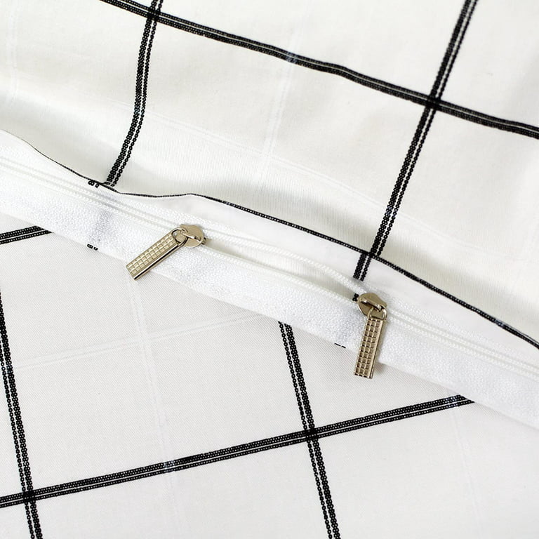 LIPASI Until You Cotton Plaid Bedding Set,Nordic Bed Cover 90,Skin  Friendly, Duvetcover;2pcs Pillowcase,No Bed Sheet (Size : EU-Sigle135x200  3pcs)