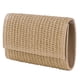 thumbnail image 1 of Bolso boho plano natural con asa superior, bolso cruzado, elegante cartera tejida tipo sobre, para la noche, 1 of 6