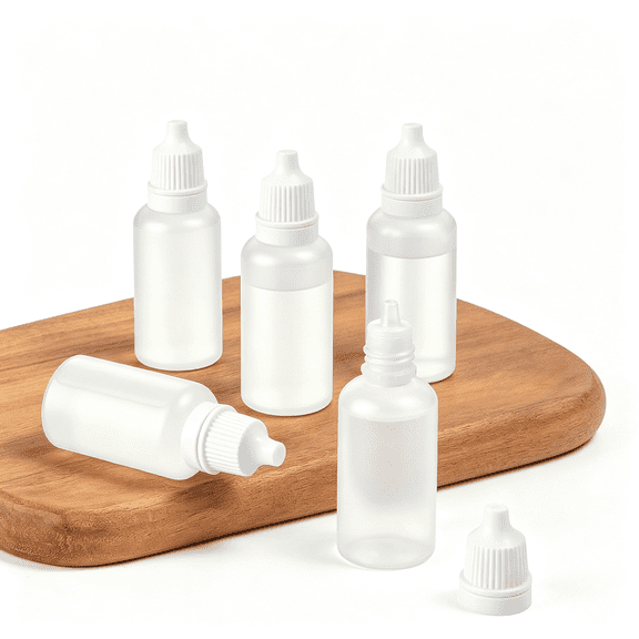 BPPEG 6 Pcs Small Plastic Dropper Bottles,20Ml|White Empty Squeezable Eye Liquid Dropper Bottles Refillable Portable Travel Containers with Caps