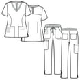 thumbnail image 4 of Maevn Eon Back Mesh Panel Shaped V-neck Top & Embroidered Logo Waistband Cargo Pant Scrub Set, 4 of 5
