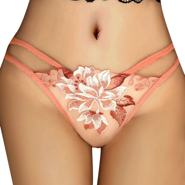 Gibobby Bragas elásticas para mujer Ropa interior sexy para mujer Estilo Ropa interior encaje sexy Mujer Ahueca hacia fuera el bordado flores (Rojo, M)