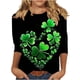 thumbnail image 2 of RKSTN St Patricks Day 3/4 Sleeve Tops for Women Oversized Crewneck St Paddy's Day Lucky Shamrocks Graphic Print T Shirt Womens Casual Solid Plus Size Round Neck Loose Three Quarter Sleeve Shirts, 2 of 6