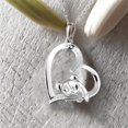 thumbnail image 6 of KIJ Engraved "I Love You Forever" Panda Heart Pendant Necklace, 925 Sterling Silver with Pave Simulated Diamonds Valentine's Day Gift for Women, 6 of 11