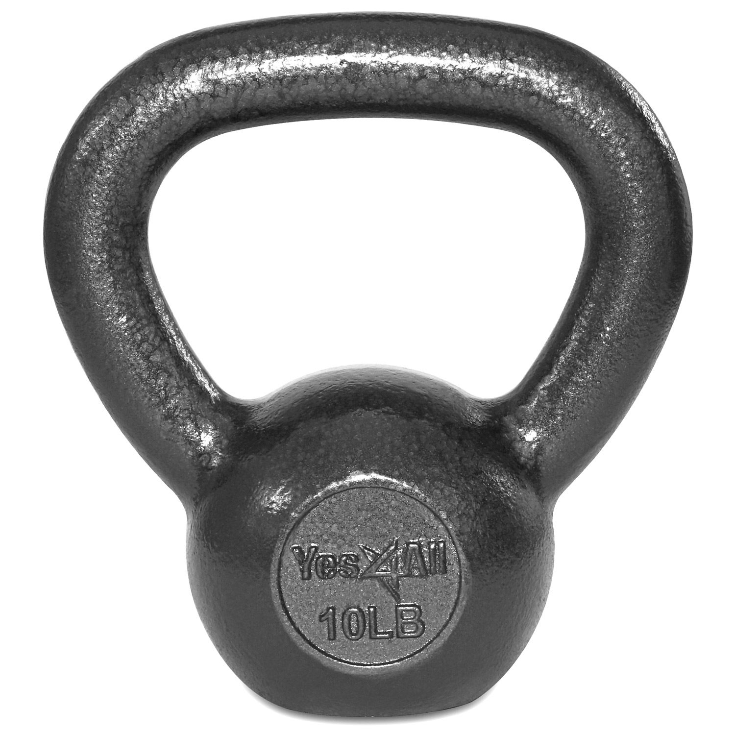 Yes4All Solid Cast Iron Kettlebell 10 lb Kettlebell Weights (Grey