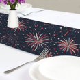 thumbnail image 4 of Yayeee Table Runner 70 inches Long for Home Kitchen Rectangle Dining Table Holiday Party Decoration, Red and White Fireworks Pattern, 4 of 7