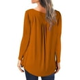 thumbnail image 3 of Usmixi Tunic Tops for Women Womens Pullover Tunic Tops Casual Solid Flowy Pleated Swing Button up Ladies Henley Shirts Winter Long Sleeve Plain Casual Tunic Tops Tops, 3 of 5