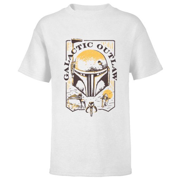 Star Wars The Book of Boba Fett Galactic Outlaw - Short Sleeve T-Shirt for Kids – Customized-White