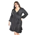 thumbnail image 1 of Vestido de satin Roman Fashion envolvente Tallas Extras 4351 Negro 36, 1 of 5