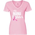 thumbnail image 3 of Inktastic Breast Cancer Awareness My Nana is a Fighter Women's V-Neck T-Shirt, 3 of 5