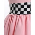 thumbnail image 4 of IBTOM CASTLE Infant Girl 1st 2nd Birthday Dress Race Car Driver Dress Flutter Sleeve Racer Fancy Dress up 18-24 Months Pink, 4 of 8