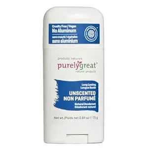 Natural Deodorant Stick, Unscented, EWG Verified, Vegan, Cruelty-Free, No Aluminium, No Parabens