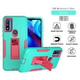thumbnail image 7 of NIFFPD Motorola G Pure Case, Moto G Power 2022 Case Military Grade Heavy Duty Magnetic Kickstand Car Mount Protection Green&Rose Red, 7 of 7