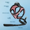 thumbnail image 3 of Voyager Step-in Air All Weather Mesh Harness and Reflective Dog 5 ft Leash Combo with Neoprene Handle, for Small, Medium and Large Breed Puppies - Pink/Black Trim, XXX-Small, 3 of 10