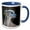 Blue/White, variant on 3drose, Portrait of a Whippet, 11oz Two-tone Green Mug