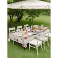 thumbnail image 3 of Spring Easter Outdoor Tablecloth - 52x70 Inch Rectangle Dining Table Cover, Watercolor Flowers Cute Rabbits Eggs Leaf Beige Waterproof Outdoor Table Cloth with Umbrella Hole & Zipper for Picnic/Patio, 3 of 7