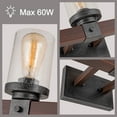 thumbnail image 5 of Vintage 3 Light Wall Lights, Industrial Wall Lights, Farmhouse Wall Lamp, Wall Sconces with Glass Shade, Modern Wall Light Fixtures for Living Room, 5 of 6