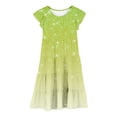 thumbnail image 4 of shoper Dresses for Girls 8-10 Crew Neck Ruffled Sleeve Gradient Color Layered Trendy A-line Dresses Dance Clothes Costumes Summer Maxi Dress for 5-14 Years Yellow 130, 4 of 6