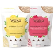 Waka  Unsweetened Instant Tea Powder 2-Bag Combo  100% Tea Leaves  Pomegranate Flavored, Pineapple Flavored, 4.5 oz Per Bag