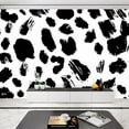 thumbnail image 2 of Peel and Stick Wallpaper seamless black white leopard pattern Canvas Texture Removable Wall Murals Large Wall Stickers for Living Room Bedroom Home Decoration, 2 of 5