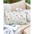 thumbnail image 6 of Botanical Throw Pillow Cover 20 x 30 Inch Decorative Pillow Cover Blue Pink Daisy Floral Watercolor White Lumbar Pillowcase Seasonal Rectangle Cushion Case for Couch Sofa Bed Living Room, 6 of 7