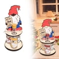 thumbnail image 1 of Oleegame 1PC Christmas Wooden Wine Rack Liquor Bottle Holder Wooden Christmas Penguin Gnomes Wine Rack Gift For Beverages/Liquor Bottles Storage Beige, 1 of 9