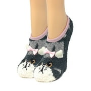 OoohYeah Women’s Animal Mary Janes Here Kitty Kitty Sock Slippers One Size