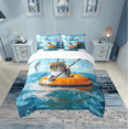 thumbnail image 2 of Erosebridal Kawaii Cat Bedding Twin Size, Summer Ocean Fishing Comforter Sets with Sheets, Kitten Room Decor, Reversible 7pcs, 2 of 6