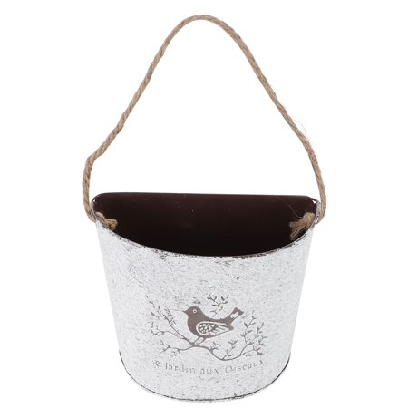 Succulent Green Radish Pot Semi-circular Wall-mounted Tin Flower Pot Hanging Thick Waterproof Smudged Old Flower Container
