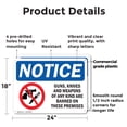 thumbnail image 2 of (2 Pack) Guns Knives Weapons Banned On These Premises OSHA Notice Sign 24 Inch X 18 Inch Plastic Sign, Weather Resistant, UV Protected for Workplace, Business, and Construction Site,, 2 of 8