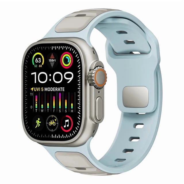 Correa de Silicona Transpirable para Apple Watch, Bicolor, Deportiva