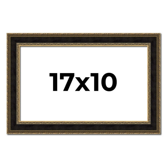 17x10 Frame Gold Antique Vintage Sold Wood Picture Frame | 1.75 Inch Moulding Width | Interior