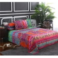 thumbnail image 2 of Botoutin Bohemian 3-Pieces Multicolored Red Striped Ethnic Mandala Duvet Bedding Sets, King, 2 of 7