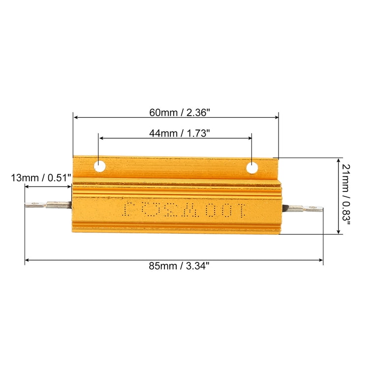 Unique Bargains 100W 16 Ohm Aluminum Shell Resistor Housing Resistor Housed Case Wirewound Resistors Power Resistor 2 Pack