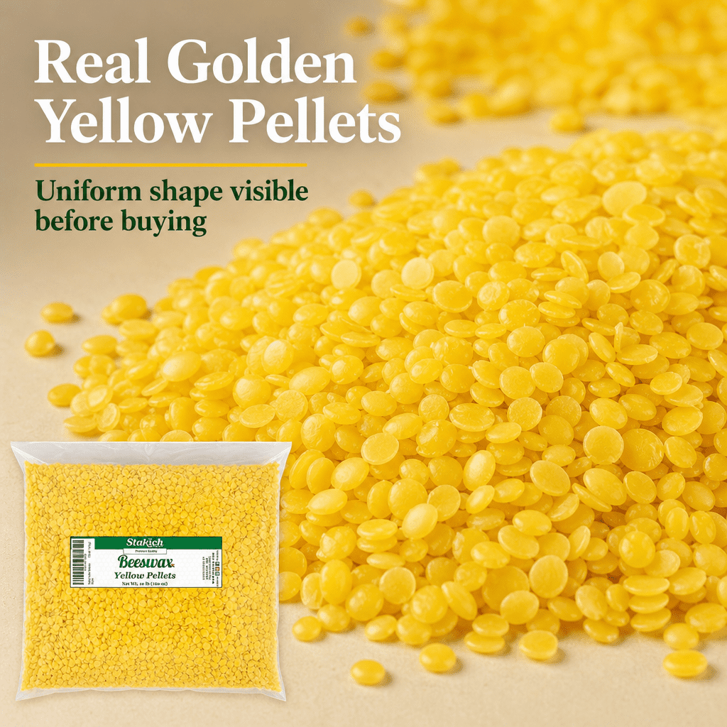 Stakich Beeswax Pellets for Candle Making, 10 lbs (Yellow)