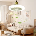 thumbnail image 2 of Ventilador de techo de 30 W, luz LED, soporte de lámpara E27 de viento de 3 velocidades para dormitorio (blanco) Wdftyju  Para estrenar, 2 of 3