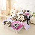 thumbnail image 2 of Castle Fairy Billiard Leopard Print Twin Sheets 3pcs, Diamond Pattern Bedding, Pink Black Brown,1 Fitted Sheet, 1 Flat Sheet and 1 Pillowcase, 2 of 6