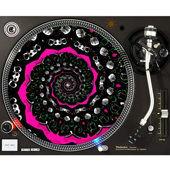 KuzmarK™ 12" DJ Turntable Slipmat - Flower Fury