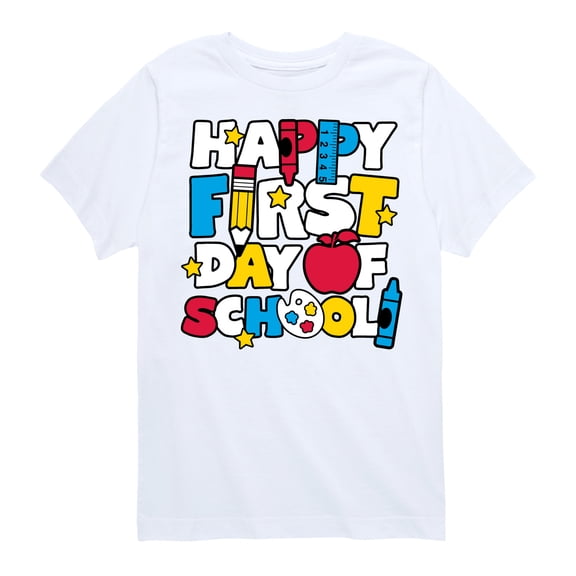 Instant Message - Happy First Day Of School Short Sleeve Graphic T-Shirt