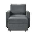 thumbnail image 6 of Updated Classic Corduroy Chaise Lounge, Comfy Sofa Chaise Couch Chair, Upholstered Accent Chair with Ottoman for Living Room -GREY, 6 of 8