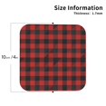 thumbnail image 3 of Pofeuu Red Black Plaid Print Leather Coasters Set of 6, Round Cups Mugs Mat Pad for Home Kitchen Heat Resistant Drink Coasters,Square, 3 of 7