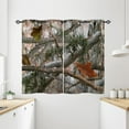 thumbnail image 1 of Green Abstract Mid Century Kitchen Curtains Leaf Small Short Cafe Window Curtains Minimalist Geometry Rod Pocket Bathroom Window Drapes Treatment Tier Curtains 2 Panels (27.5x39 Inch), 1 of 6