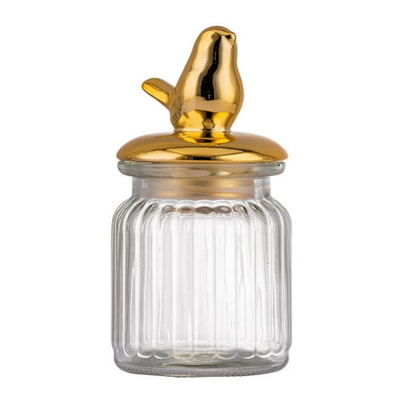 Glass Storage Canister Transparent Tea Canisters Sealing Canisters (Bird)