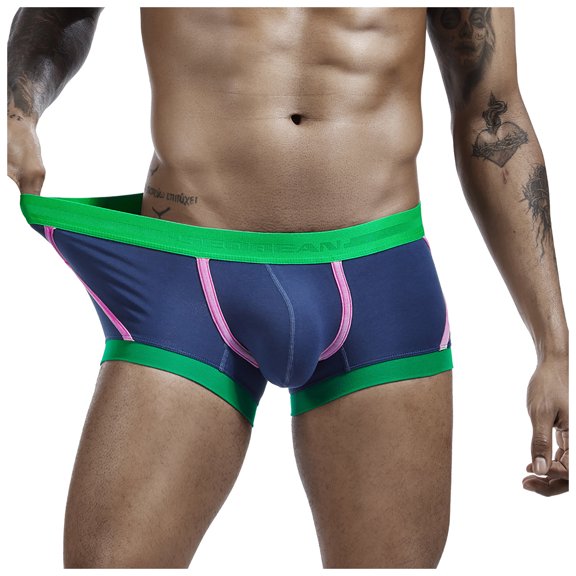 IROINNID Men's Boxer Underpants Fashion Home Color Matching Pajamas Leggings Solid Color Underwear