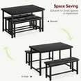 thumbnail image 4 of GAOMON Dining Table Set for 4, 3 Piece Set Farmhouse Rectangular Dining Room Table Set, Space Saving Dining Table for Apartment, Studio (Black), 4 of 7