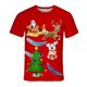 thumbnail image 1 of Camiseta de Navidad con estampado 3D para hombre y mujer, camisa informal de manga corta con cuello redondo, muñeco de nieve y alce, Unisex, 1 of 4