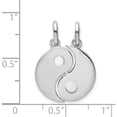 thumbnail image 4 of Sterling Silver Rhodium-Plate Brush & Polished Yin Yang Break Apart Pendant Made In Italy qc9502, 4 of 5