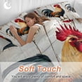 thumbnail image 4 of Retro Rooster Bedding Duvet Cover Set Full Size 4 Pieces Realistic Animal Wood Grain Bedding Set with Zipper Closure, 1 Comforter Cover 86x86 Inches 1 Flat Sheet & 2 Pillow Cases, 4 of 7