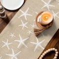 thumbnail image 3 of Coastal Starfish Table Runner 72 Inches, Summer Ocean Waves Ombre Sea Beige Bed Runner Dresser Scarves Tabletop for Indoor Outdoor Parties/Ceremony/Banquet, 18" x 72", 3 of 9